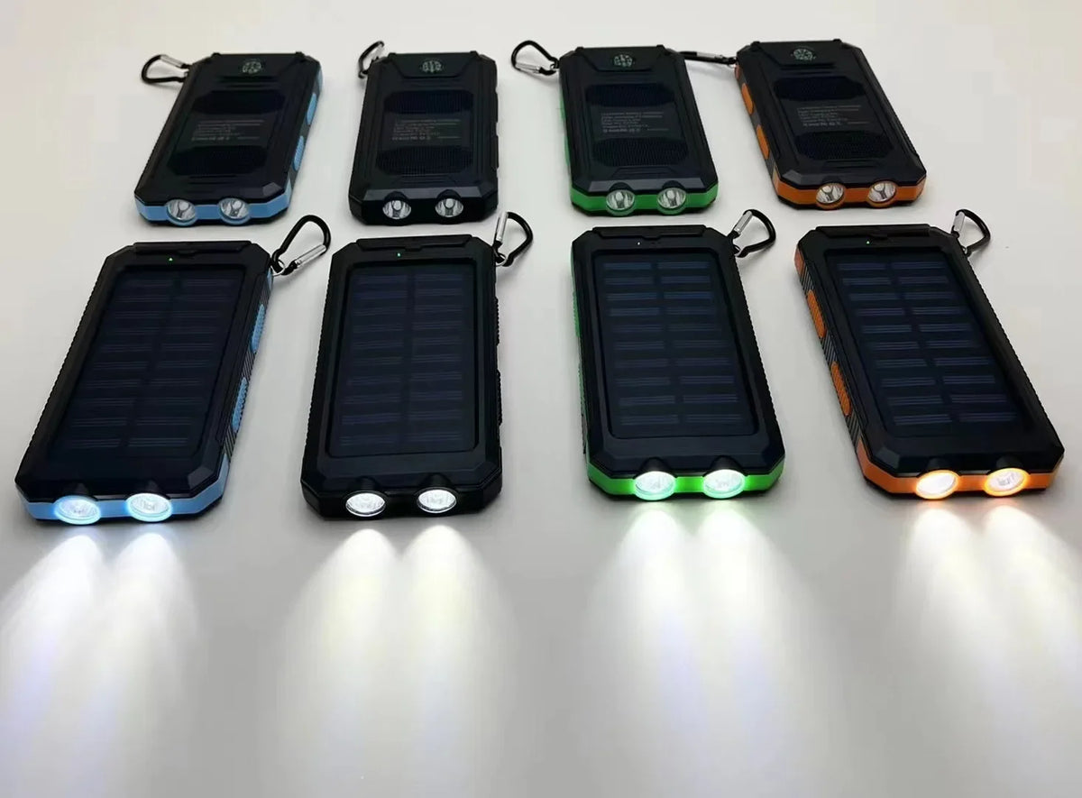 Real Capacity 200000mAh  Large Capacity Solar Power Bank New Portable With Lanyard Compass External Battery Outdoor Camping