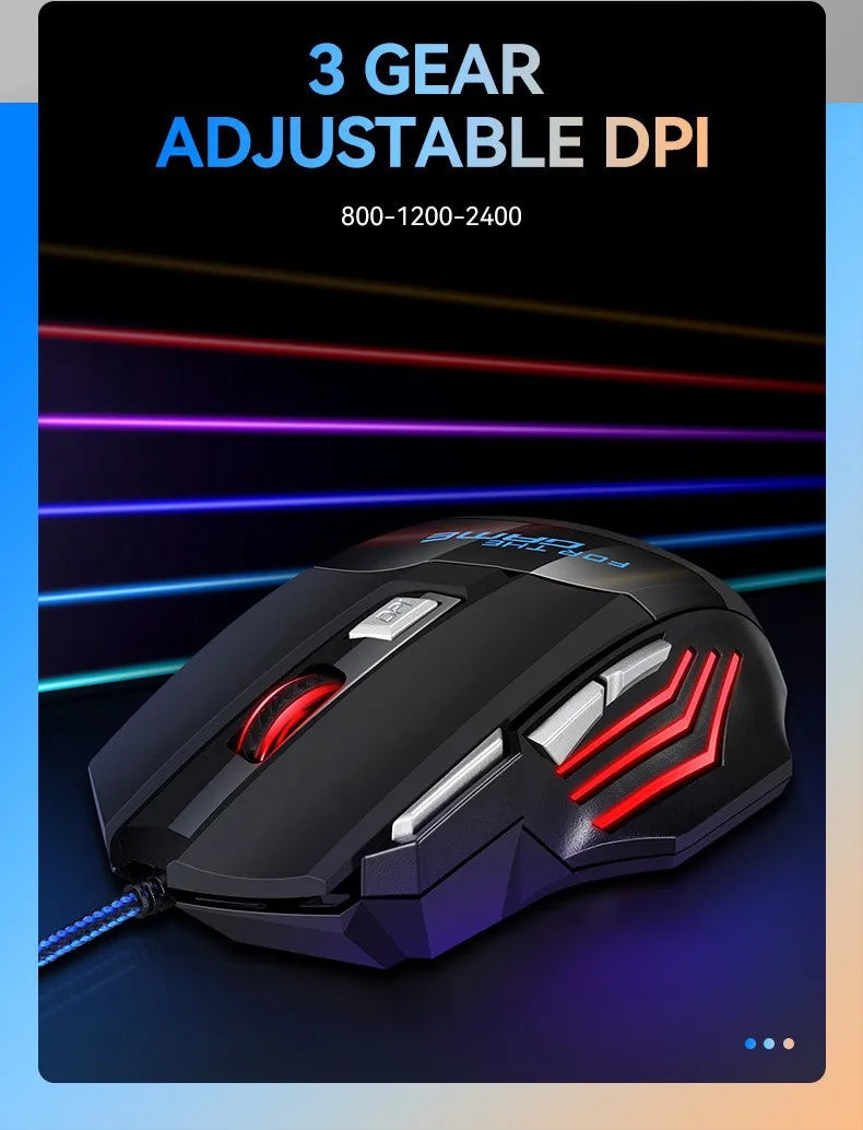 G6 USB Wired Gaming Mouse 7 Button 5500DPI Adjustable Optical Ergonomic E-sports Mice for Laptop PC Xiaomi HUAWEI Samsung Pad