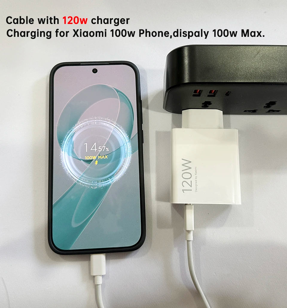Xiaomi Original Usb Type C Cable 120W 100W 90W 67W Turbo Fast Charger Mi 17 15 14 13 12 T Pro 11 Ultra Poco X6 X7 Redmi Note 10