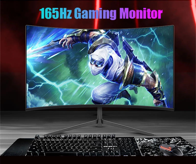 24 inch 1K 165hz Curved Gaming Monitor 144hz 1MS VA FHD Desktop Displays 300cd/m² For PC Monitors Gamer Built-in speaker DP