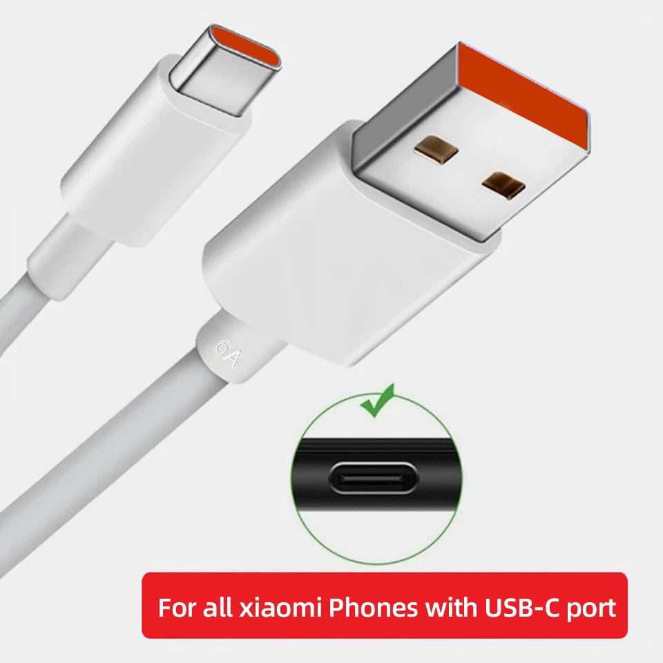 Xiaomi Original Usb Type C Cable 120W 100W 90W 67W Turbo Fast Charger Mi 17 15 14 13 12 T Pro 11 Ultra Poco X6 X7 Redmi Note 10