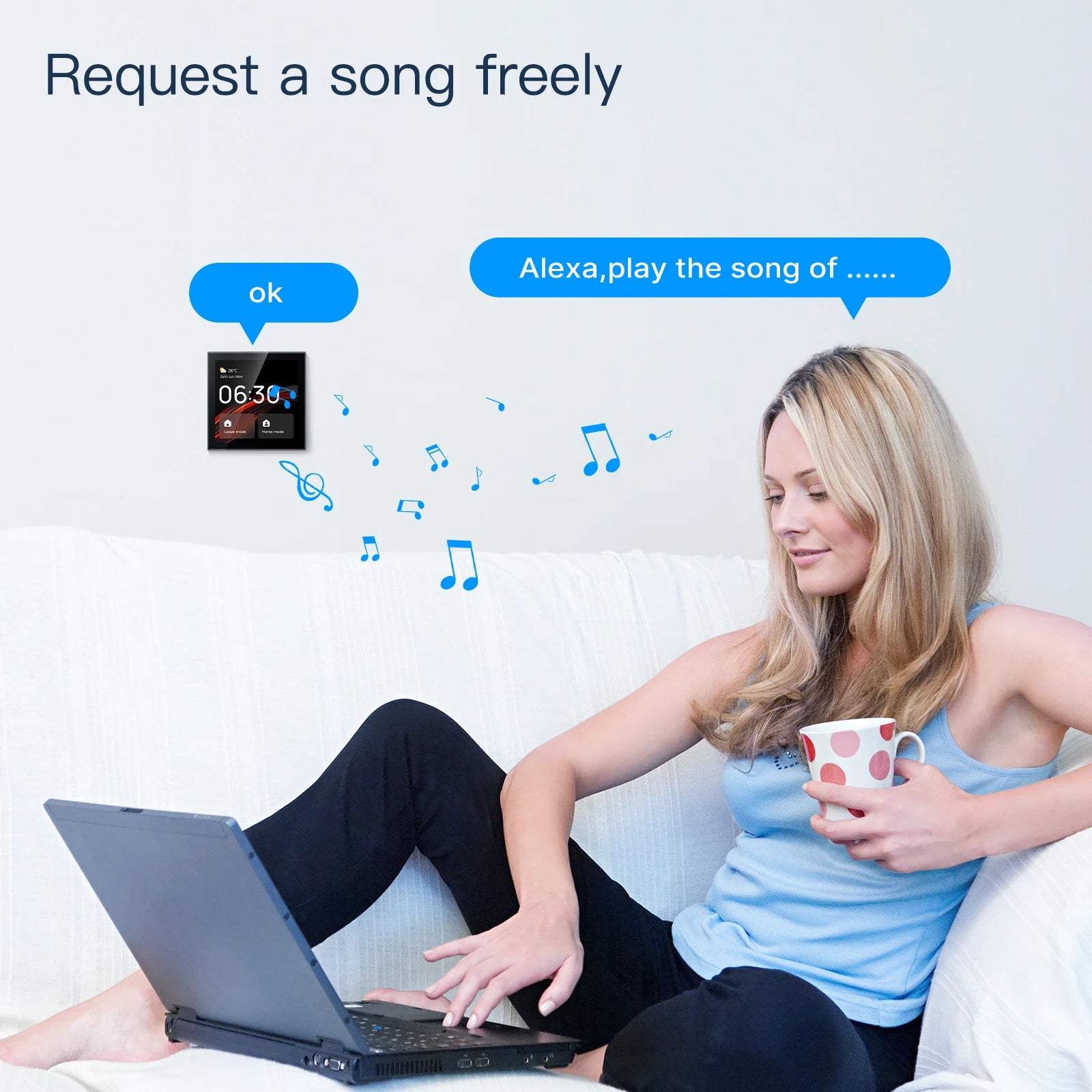 MOES Wifi Touch Center Control Panel，Tuya Screen， Bulid in Alexa Voice Control & ZigBee Gateway For Smart Scenes 4 Inches