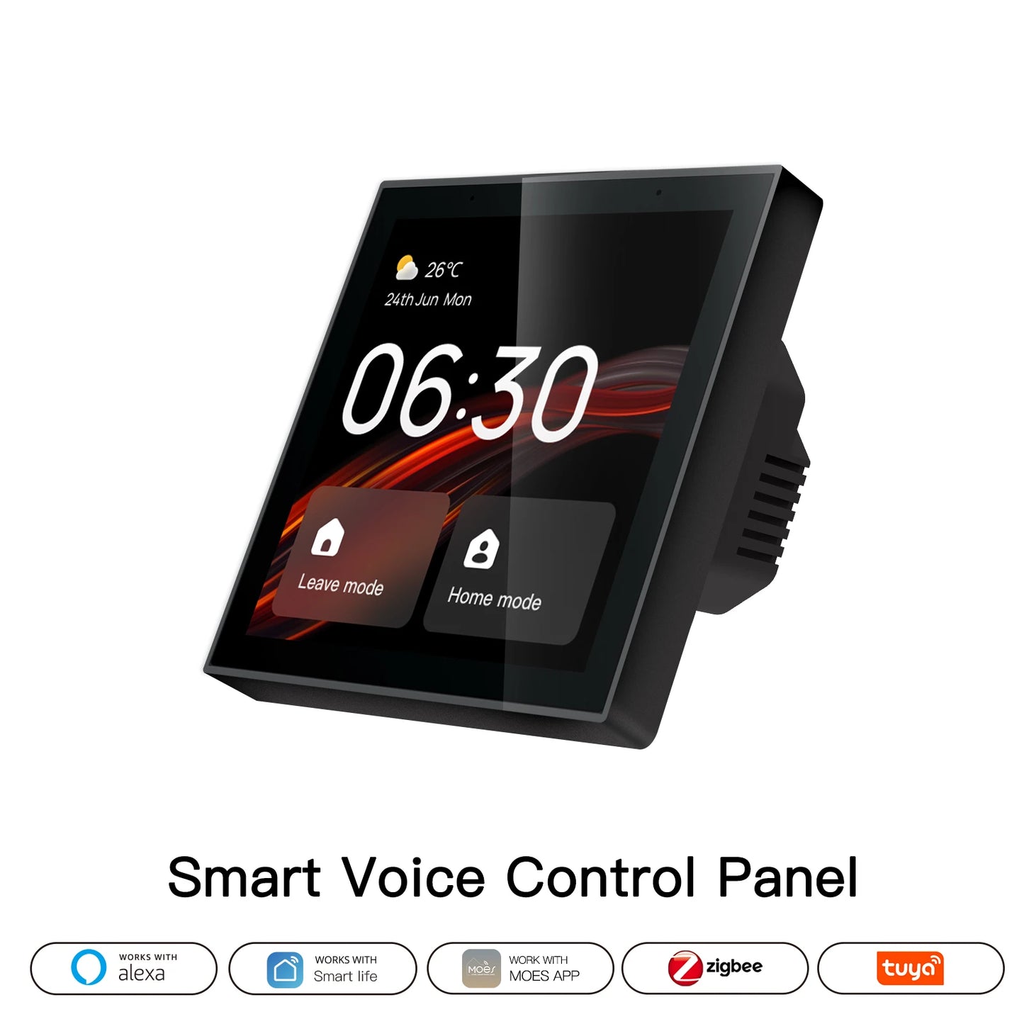 MOES Wifi Touch Center Control Panel，Tuya Screen， Bulid in Alexa Voice Control & ZigBee Gateway For Smart Scenes 4 Inches