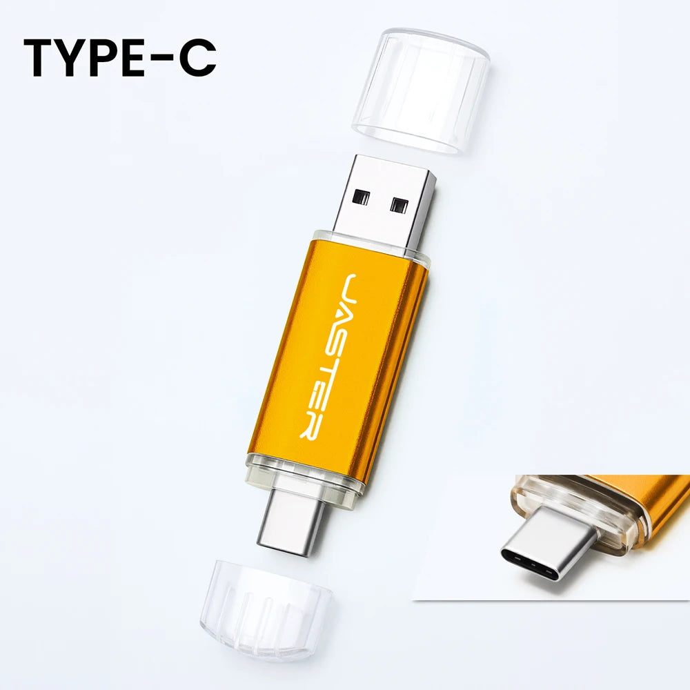 High speed TYPE C 2in1 USB flash drive 128GB 64GB 32GB metal Pen drive smart phone Car TV USB stick 4GB 8GB 16GB Creative gift
