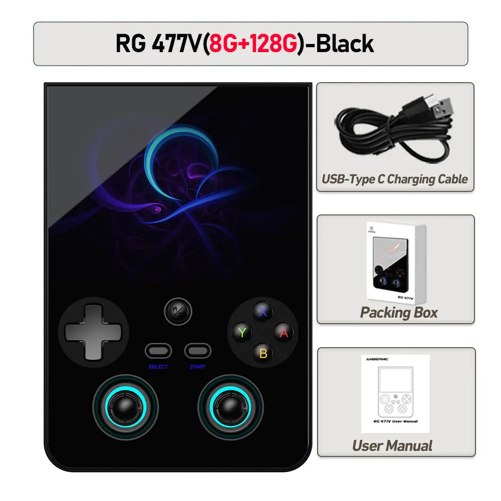 ANBERNIC RG 477V Retro Game Console Android 14 Dimensity 8300 Game Player 4.7" LTPS In-Cell Screen 5500mAh Wi-Fi 6E Hall joystic