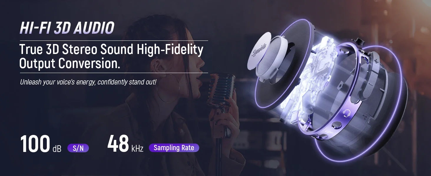 Synido Live Dock A10/A20 Audio Adapter with USB-C Music Recording Portable Audio Interface for iPhone Android Phones PC computer