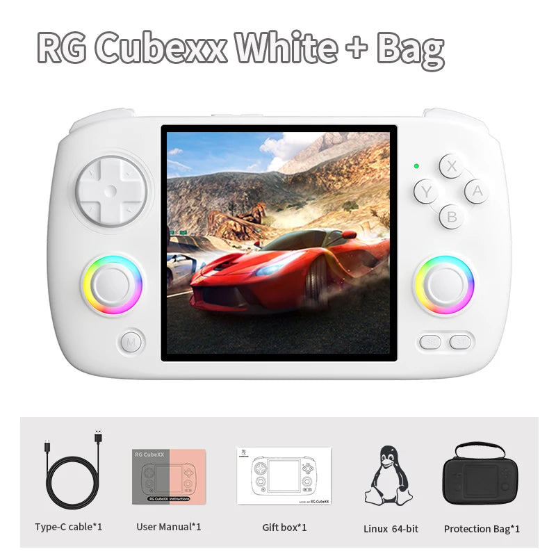 ANBERNIC RG CubeXX Handheld Game Console 3.95" IPS 720*720 Screen Linux WIFI Bluetooth HD-Connection Retro Video Gaming Console