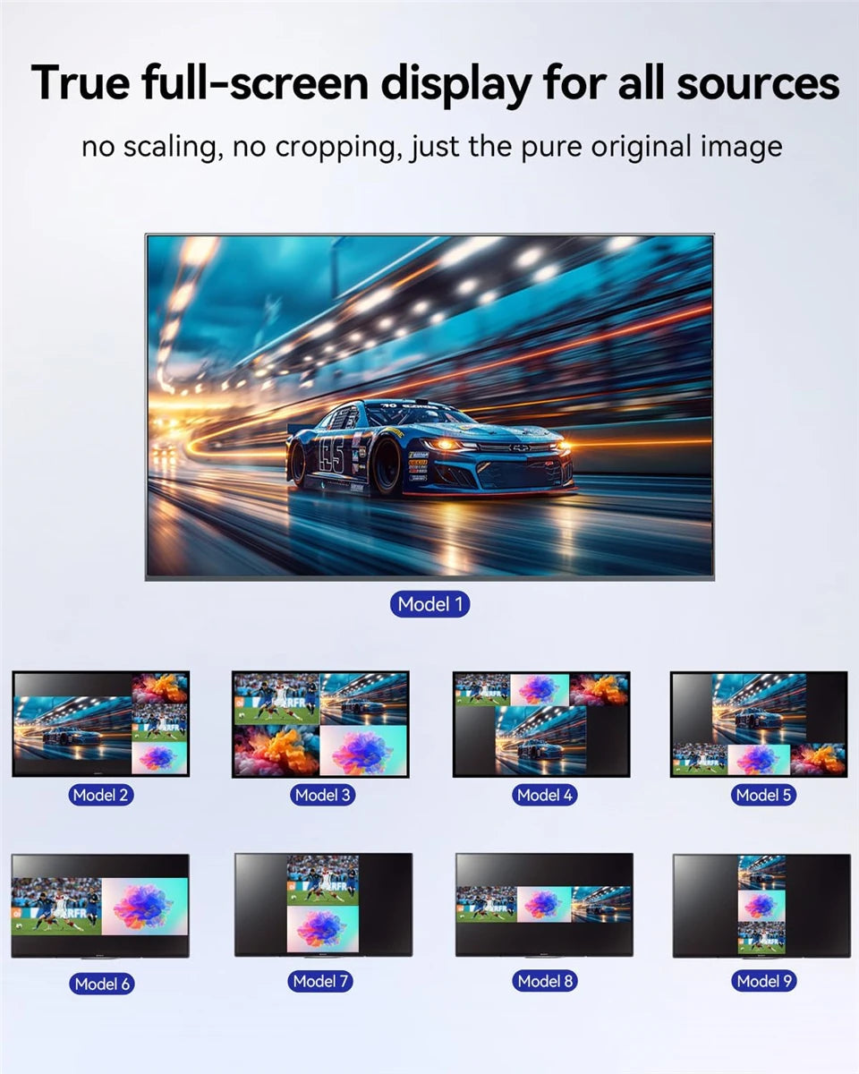 4K HDMI Quad Screen Multiviewer 4x1 1080P 4 in 1 out HDMI Multi Viewer Seamless Switcher 9 Display Modes for Camera Laptop PC TV