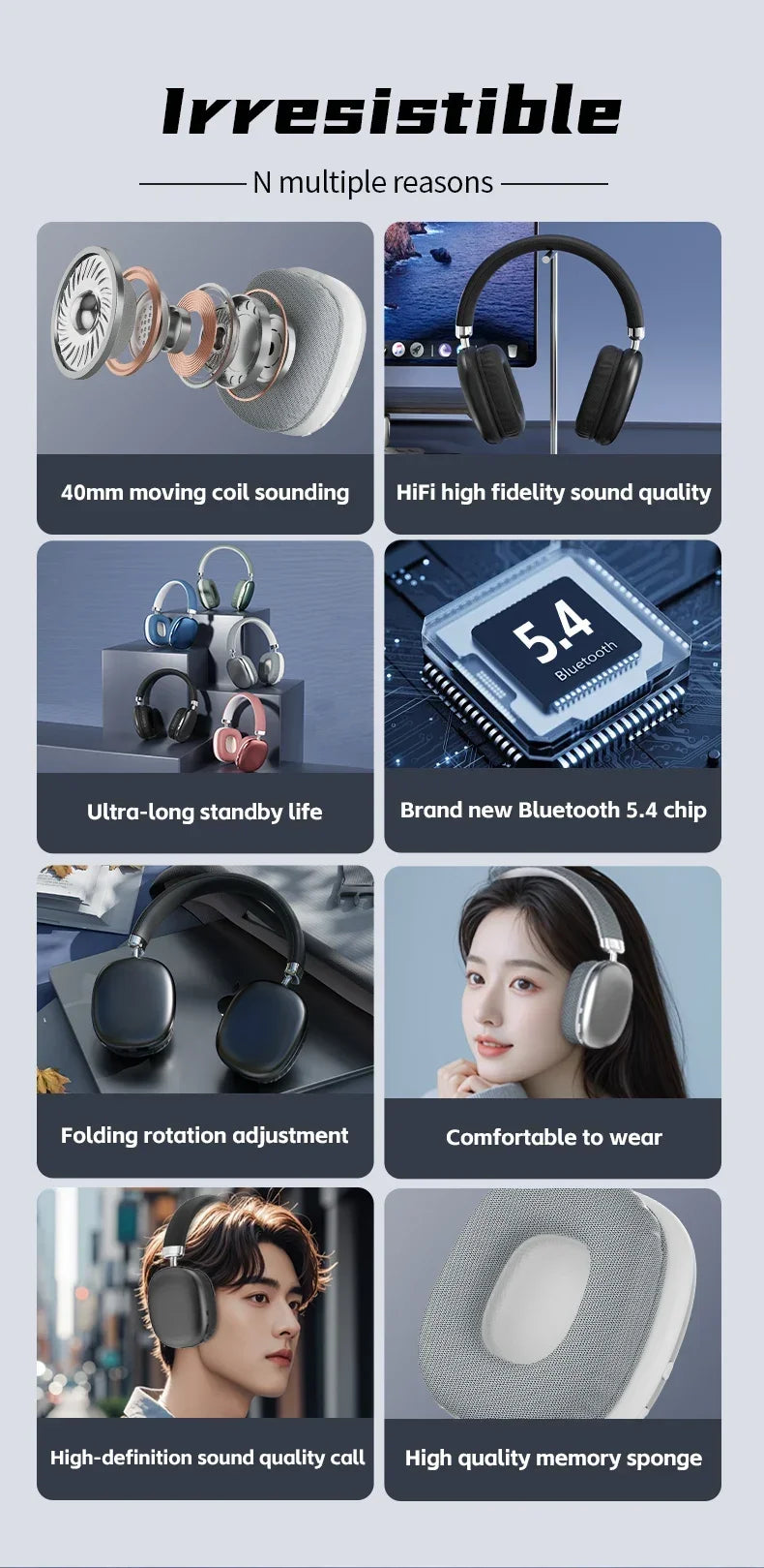 2025 NEW Air Max Wireless Headsets Bluetooth Headphones Over ear stereo surround gaming Earphone For Apple Iphone Xiaomi Phone