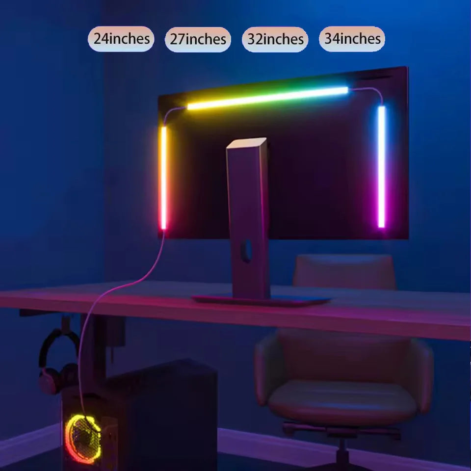PC Backlight Computer Screen Light Strip Monitor RGBIC LED Lights Ambient Lighting Music Sycn LED Backlight Game Room Decor
