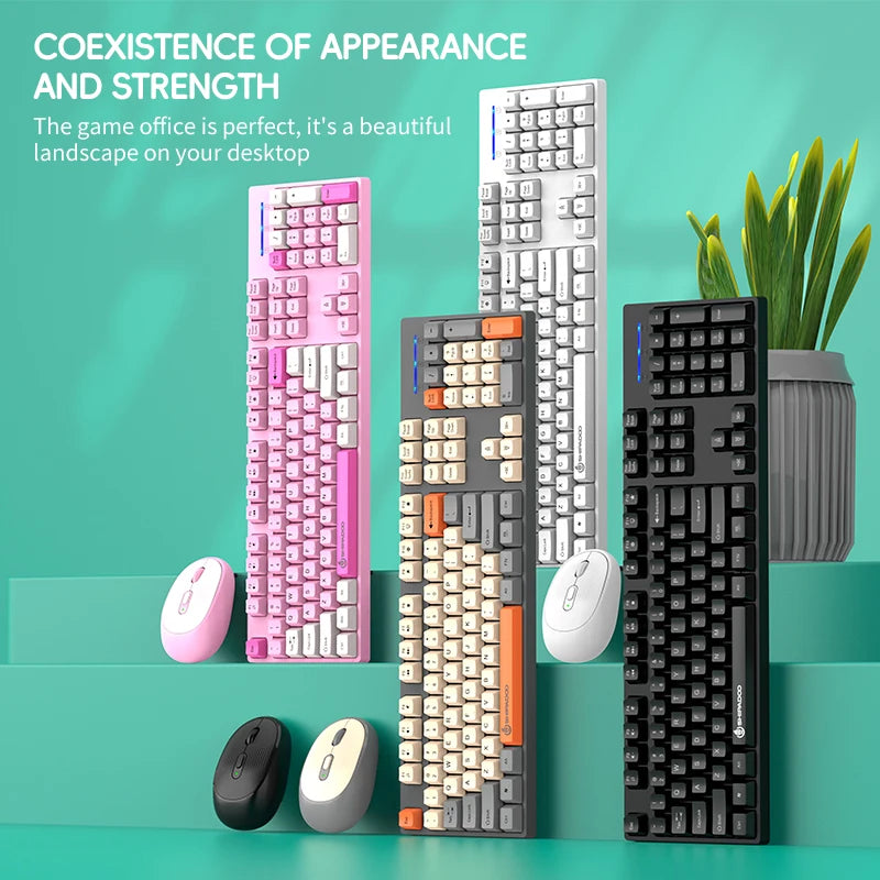 Shipadoo Wireless Keyboard and Mouse Combo Set Gaming Wireless Laptop Desktop Computer Office Accessories Free Wireless Mouse