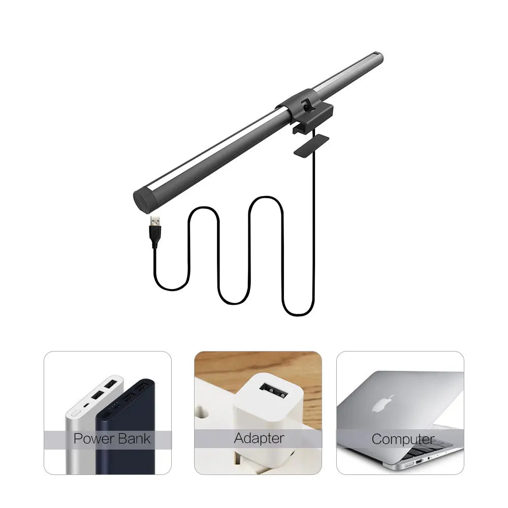 Monitor Light Bar LED Computer Screen Hanging Lights RGB Atmosphere Table Lamp for Work Study Read Gaming Stepless Dimmable