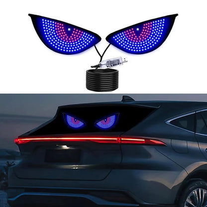 USB Dynamic Devil Eyes Light Car Windshield Dynamic LED Matrix Panel Screen Light for Car Truck Window Decor Lighting 11 Modes