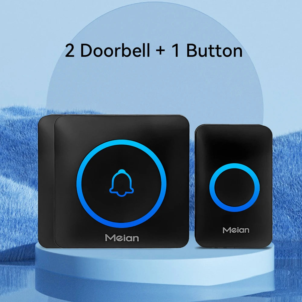 Meian-Smart Home Doorbell, Wireless Outdoor Doorbell, IP65 Waterproof Door Bell, 60 Songs, Smart Security Alarm, Door Bell Chime
