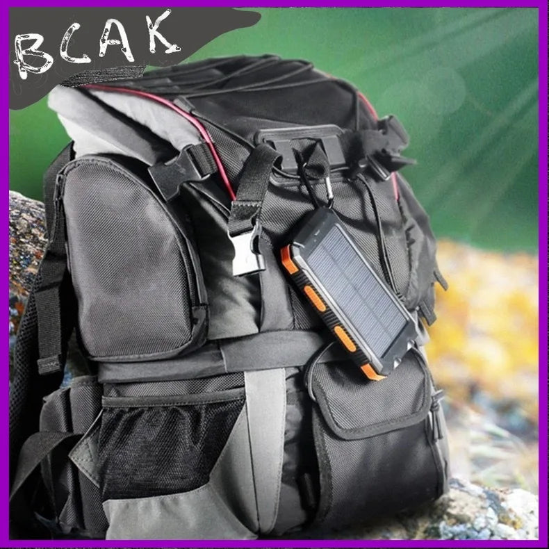 Real Capacity 200000mAh  Large Capacity Solar Power Bank New Portable With Lanyard Compass External Battery Outdoor Camping