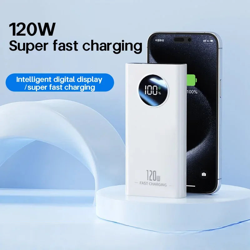 VIVO 50000mAh Power Bank High Capacity 120W Fast Charging Power Bank Portable External Battery Charger With LED Digital Display