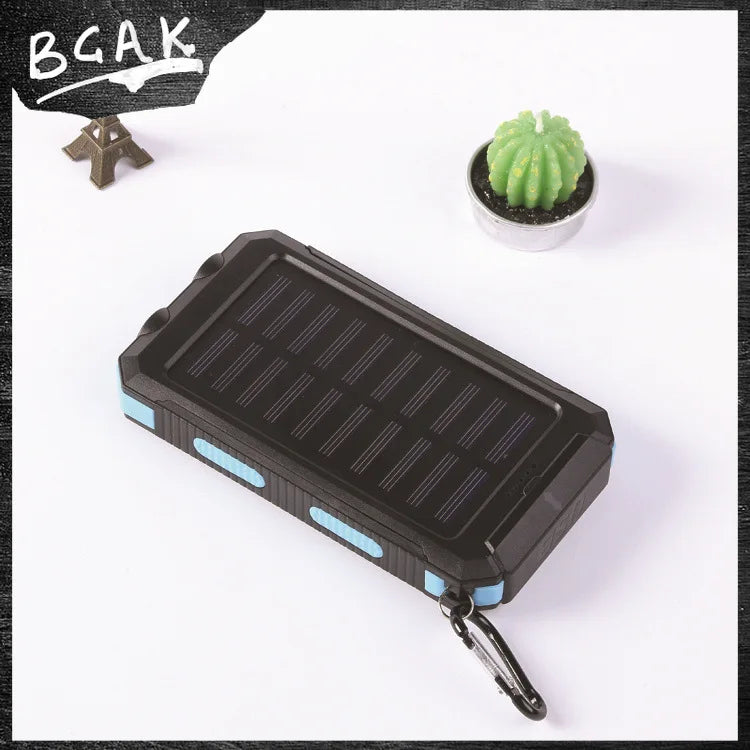 Real Capacity 200000mAh  Large Capacity Solar Power Bank New Portable With Lanyard Compass External Battery Outdoor Camping