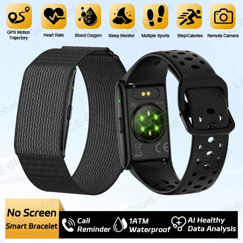 LIGE New GPS Sports Smart Bracelet Men AI Healthy Blood Pressure Fitness Tracker Pedometer Call Reminder Smartwatch Band Women