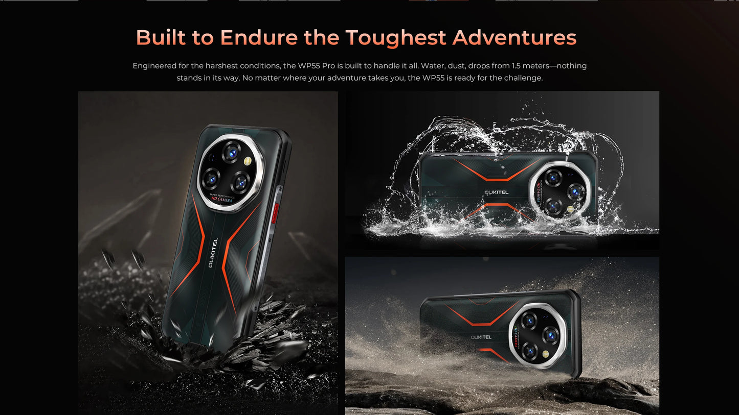 【World premier】Oukitel WP55 Pro 5G Rugged Smartphone 48GB(16+32) +512GB 11000mAh 33W  108MP 6.6"  FHD+ Cell Phone