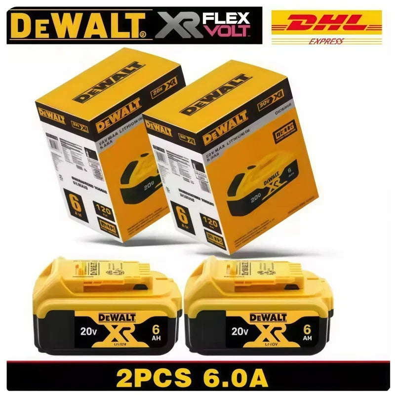 100% Original 20V 6.0Ah MAX Battery Power Tool Replacement for DeWalt DCB184 DCB181 DCB182 DCB200 20V  6A 18Volt 20v Battery.