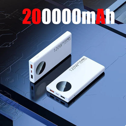Lenovo 120W 500000mAh High Capacity Power Bank Fast Charging Powerbank Digital Display Portable Battery Charger For iPhone VIVO