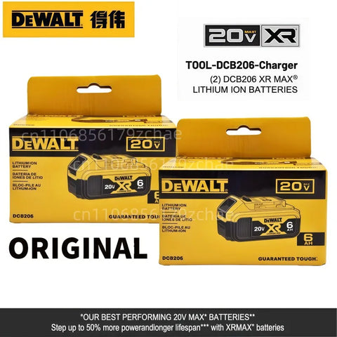 100% Original 20V 6.0Ah MAX Battery Power Tool Replacement for DeWalt DCB184 DCB181 DCB182 DCB200 20V  6A 18Volt 20v Battery.