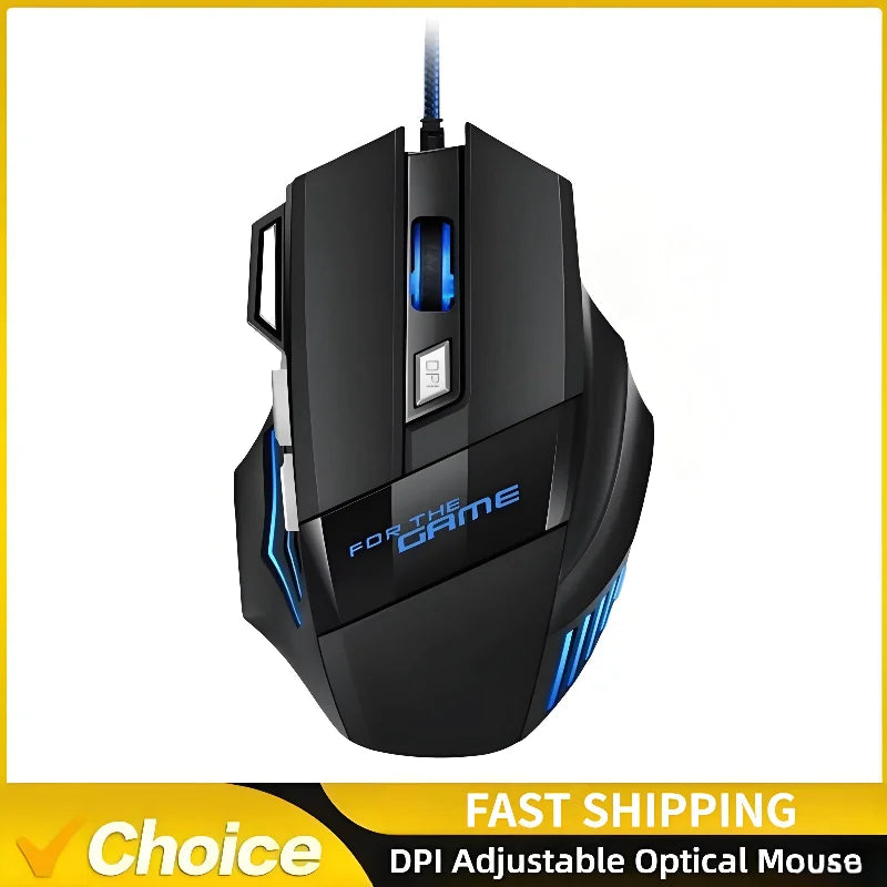 G6 USB Wired Gaming Mouse 7 Button 5500DPI Adjustable Optical Ergonomic E-sports Mice for Laptop PC Xiaomi HUAWEI Samsung Pad