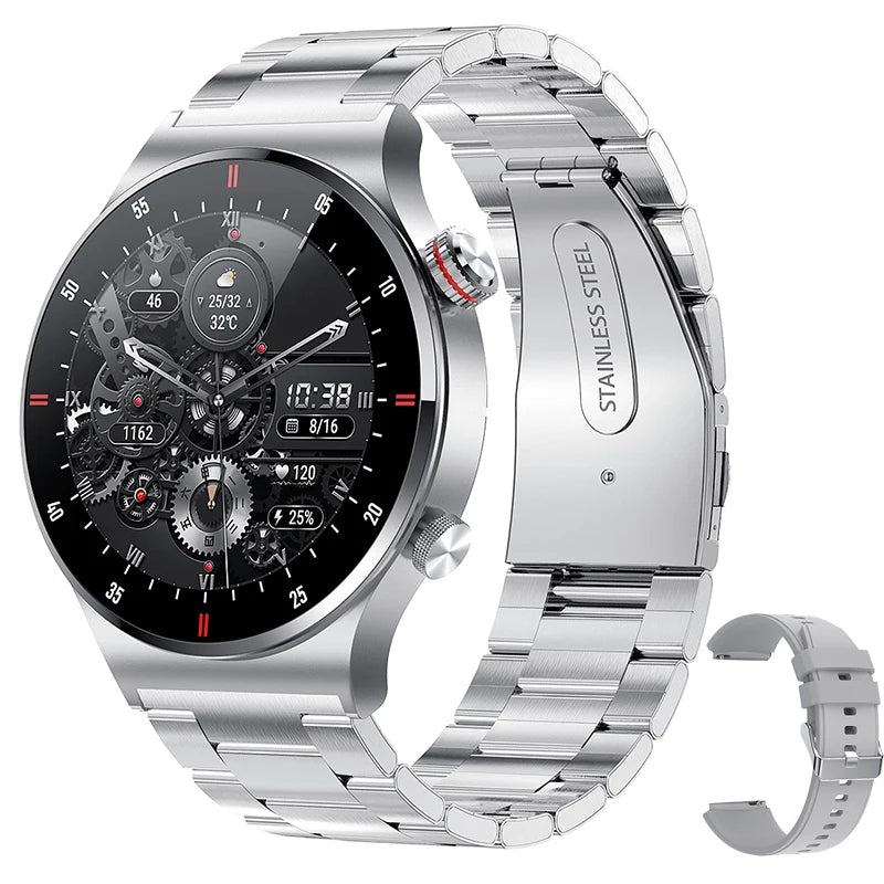 GPS ECG+PPG Bluetooth Call Smart Watch Men 2025 Sports Bracelet NFC Waterproof Custom Watch Face Men SmartWatch For IOS Android