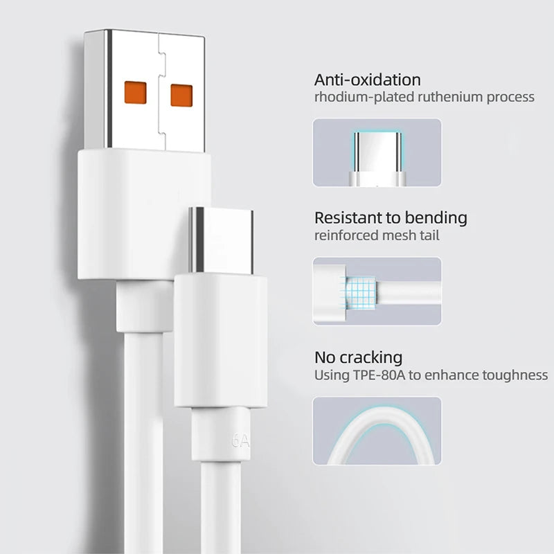 Original Xiaomi 6A 120W 90W 67W 55W 33W USB Type C Turbo Fast Charge Cable For Mi 14 13 12 11 Pro Redmi Note 12 11 T Pro POCO X4