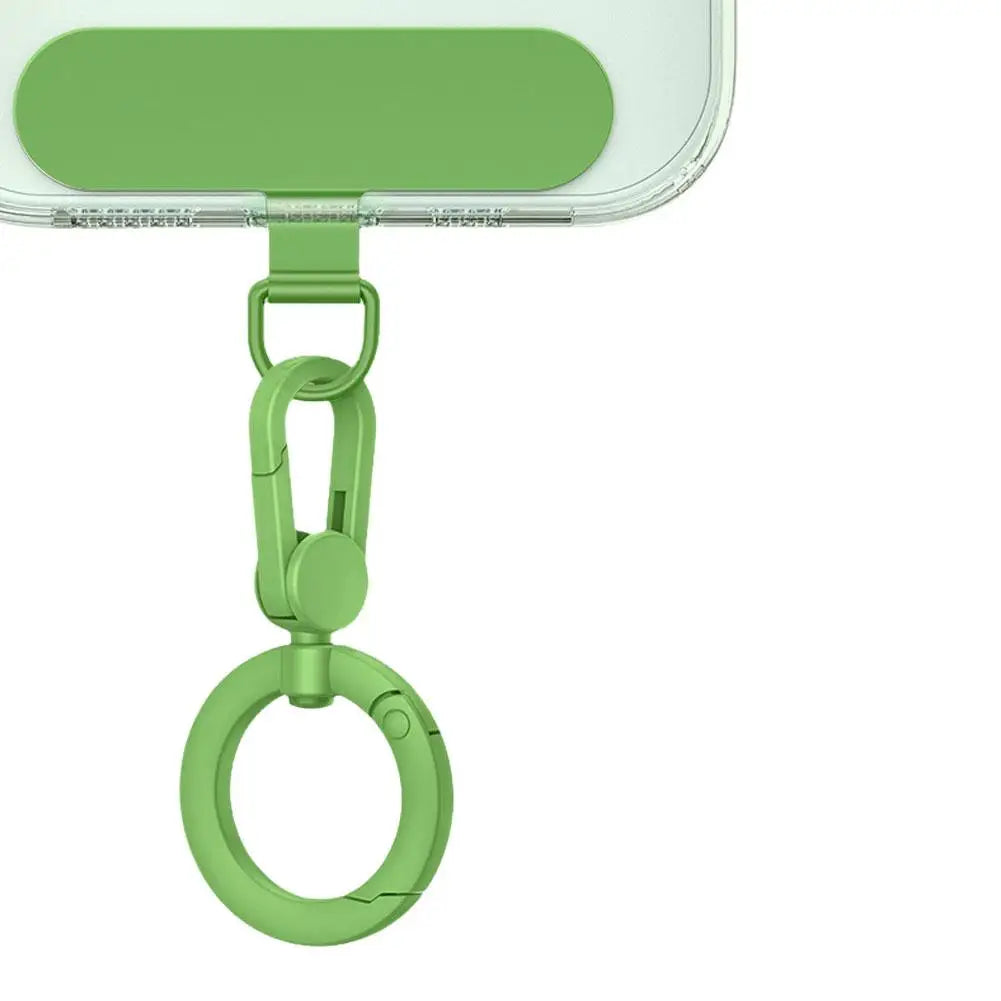 Metal Phone Lanyard Gasket Patch Rotatable Metal Buckle Hanging   Steel Clip Card Cord Tab Mobile Phone Accessories