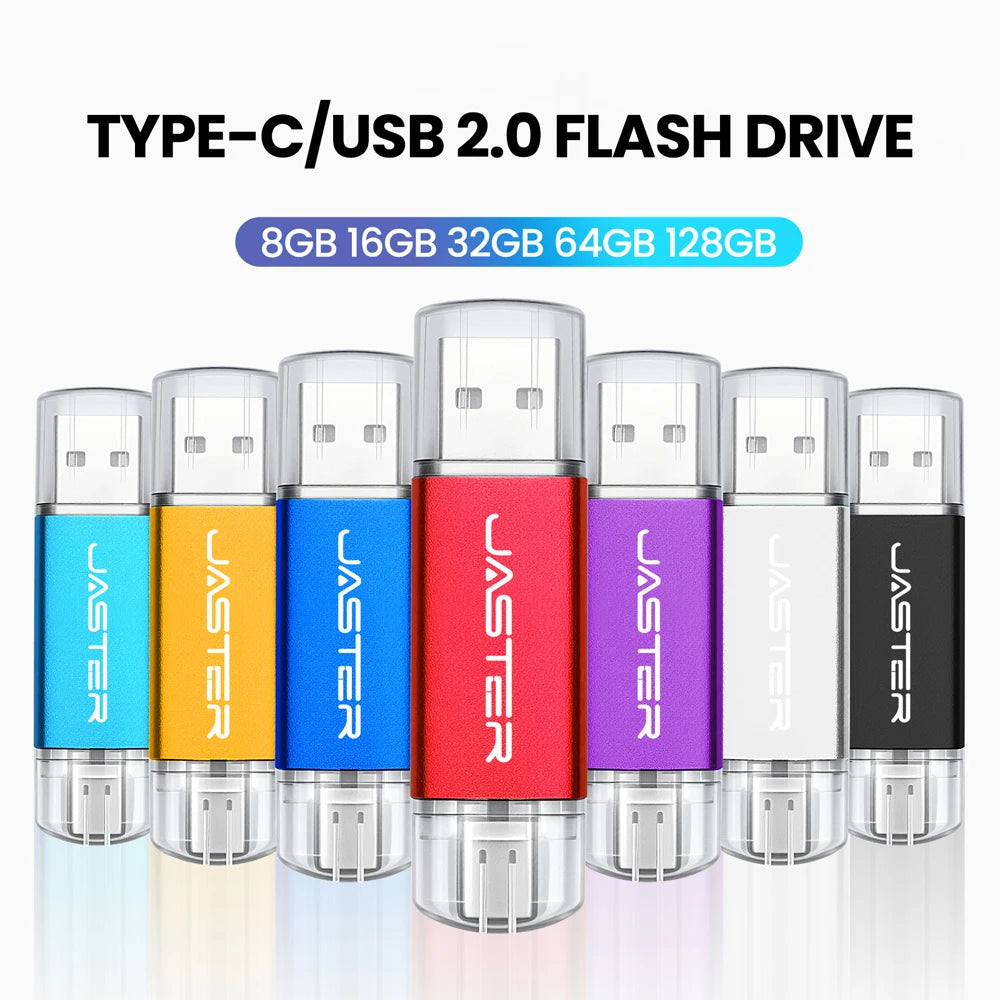 High speed TYPE C 2in1 USB flash drive 128GB 64GB 32GB metal Pen drive smart phone Car TV USB stick 4GB 8GB 16GB Creative gift