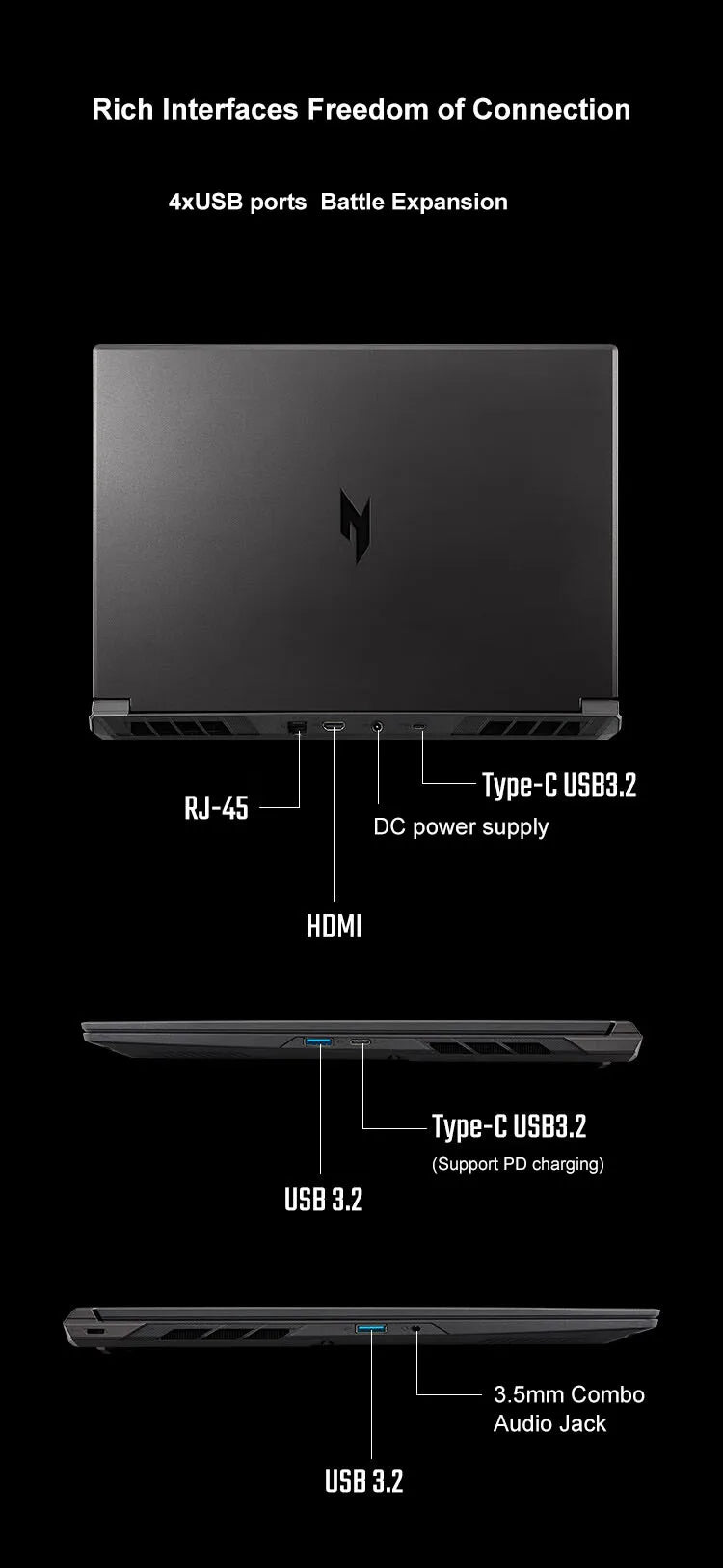 2024 Acer Nitro Dragon Gaming Laptop 16 Inch 2.5K 165Hz IPS Screen Netbook Ryzen R7-8745H 32GB 1TB RTX4060 Gaming Notebook PC