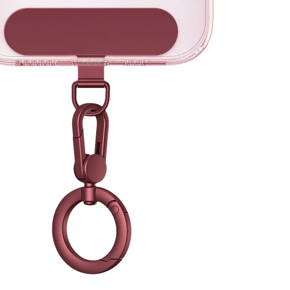 Metal Phone Lanyard Gasket Patch Rotatable Metal Buckle Hanging   Steel Clip Card Cord Tab Mobile Phone Accessories