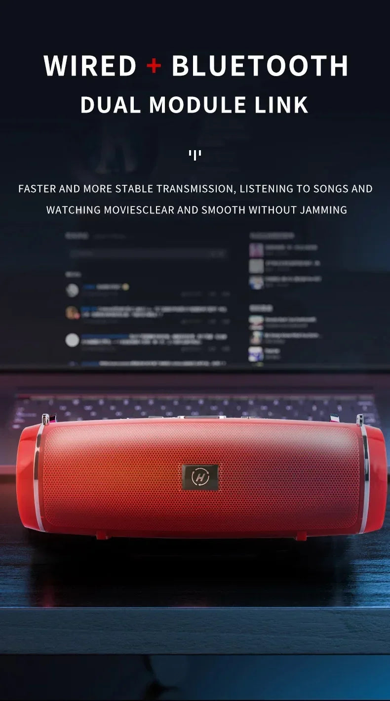 VIVO 200W Portable Bluetooth Speaker IPX7 Outdoor Waterproof HIFI Pillar Speaker Subwoofer Stereo Speaker FM Radio TF Boom Box