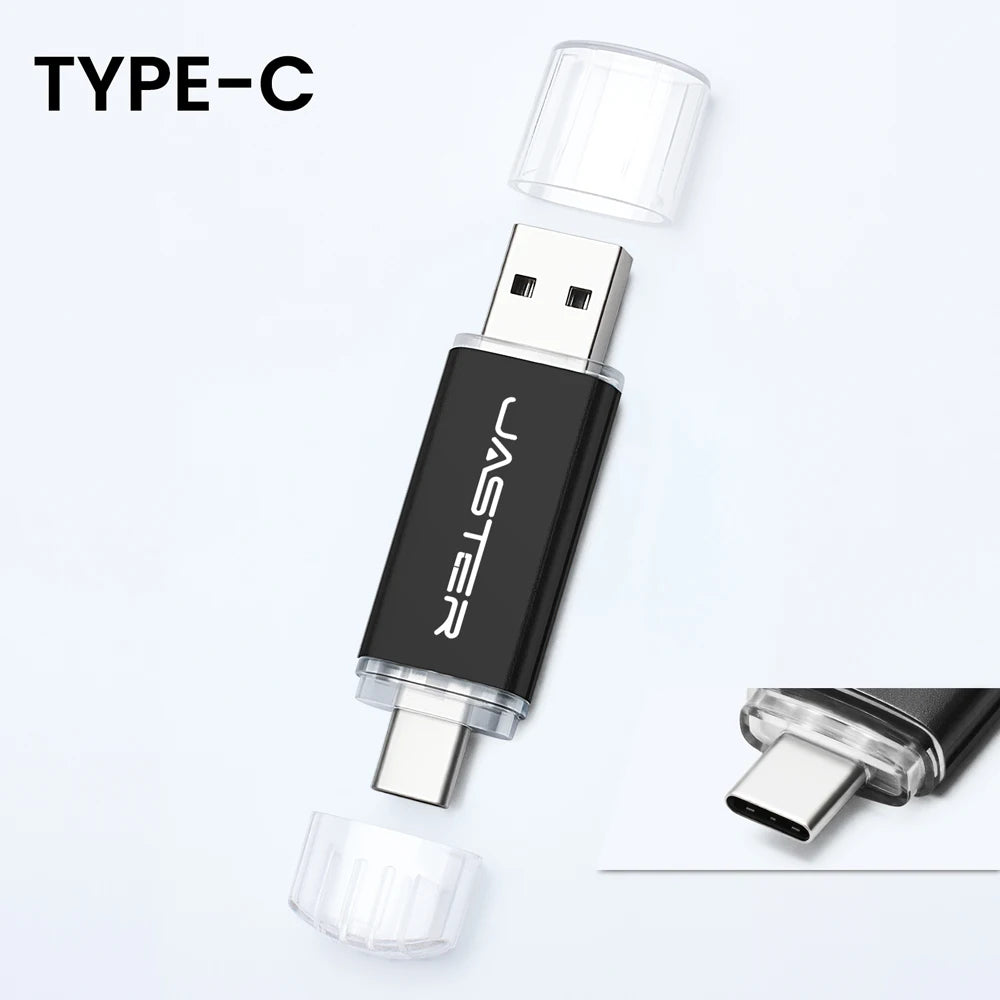High speed TYPE C 2in1 USB flash drive 128GB 64GB 32GB metal Pen drive smart phone Car TV USB stick 4GB 8GB 16GB Creative gift