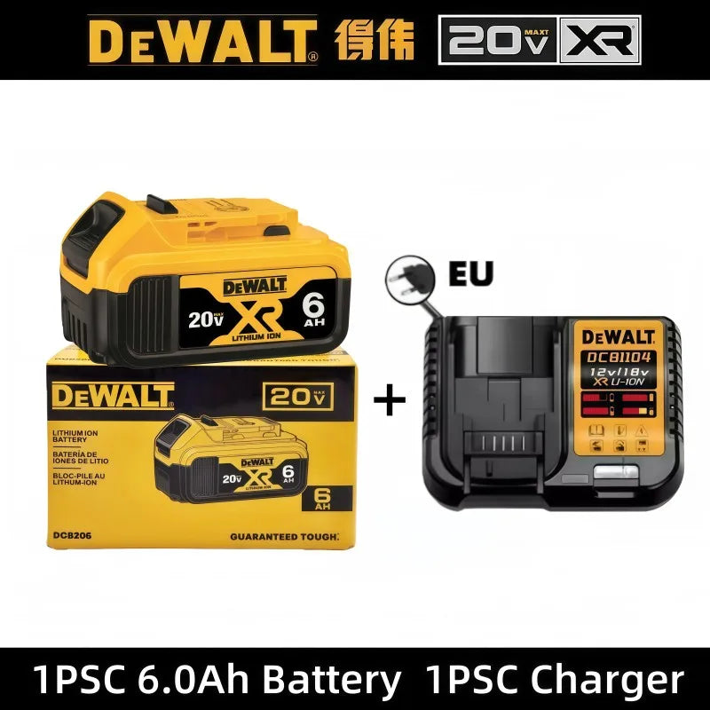 100% Original 20V 6.0Ah MAX Battery Power Tool Replacement for DeWalt DCB184 DCB181 DCB182 DCB200 20V  6A 18Volt 20v Battery.