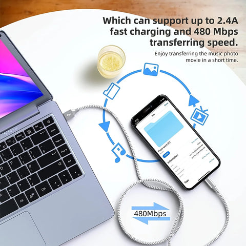 [MFi Certified]10FT USB-A to Lightning Fast Charging Cable Nylon Charger Cord For iPhone 14 13 12/pro/Max XR 8 7 6 SE iPadmini