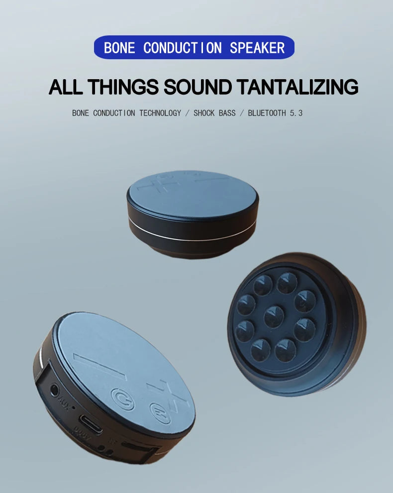 Extra Large TWS Bone Conduction Bluetooth Speaker TWS Wireless Support TF Card Play Music Subwoofer Vibration Stereo Audio