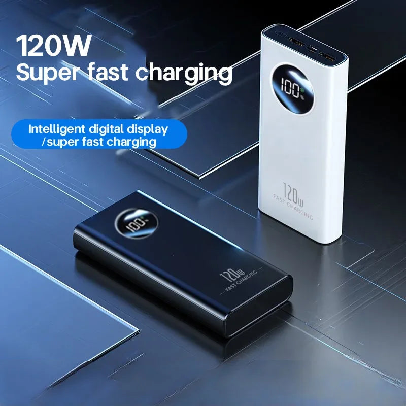 VIVO 50000mAh Power Bank High Capacity 120W Fast Charging Power Bank Portable External Battery Charger With LED Digital Display