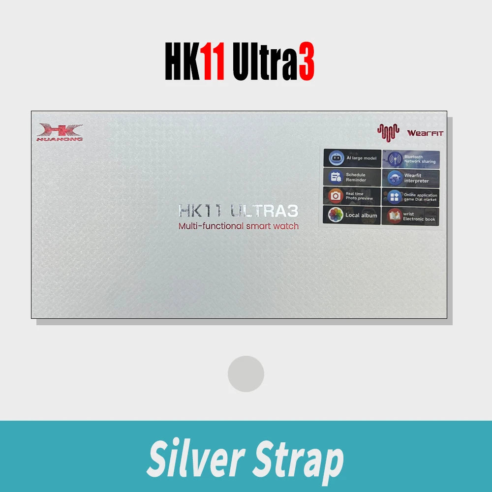 HK11 Ultra 3 Smart Watch Amoled Screen 2GB AI Translate Local Album Music  Sports Watch Men's Smart Watch HK10 Ultra3max Upgrade