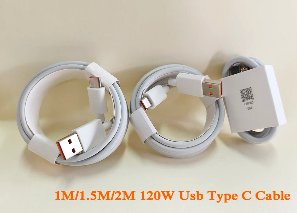 Xiaomi Original Usb Type C Cable 120W 100W 90W 67W Turbo Fast Charger Mi 17 15 14 13 12 T Pro 11 Ultra Poco X6 X7 Redmi Note 10