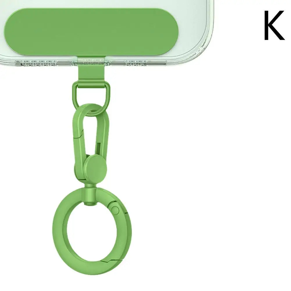 Metal Phone Lanyard Gasket Patch Rotatable Metal Buckle Hanging   Steel Clip Card Cord Tab Mobile Phone Accessories