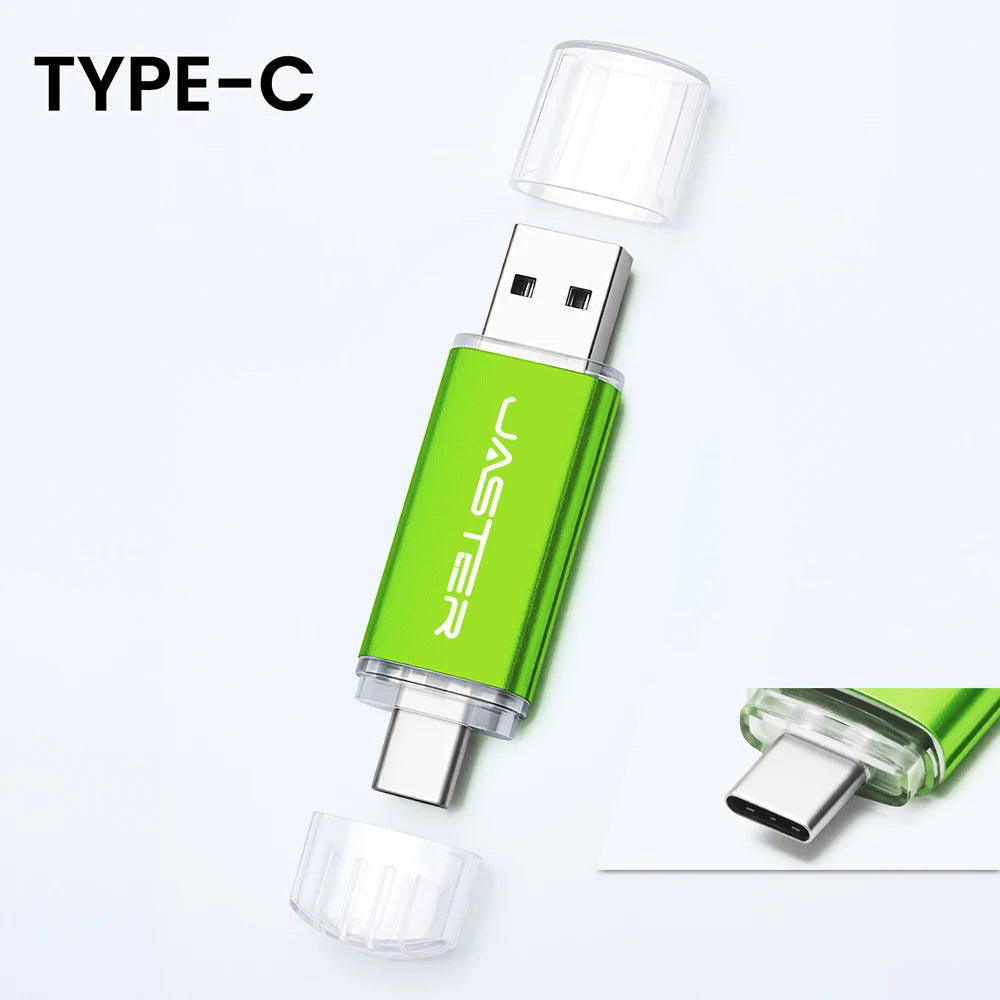 High speed TYPE C 2in1 USB flash drive 128GB 64GB 32GB metal Pen drive smart phone Car TV USB stick 4GB 8GB 16GB Creative gift