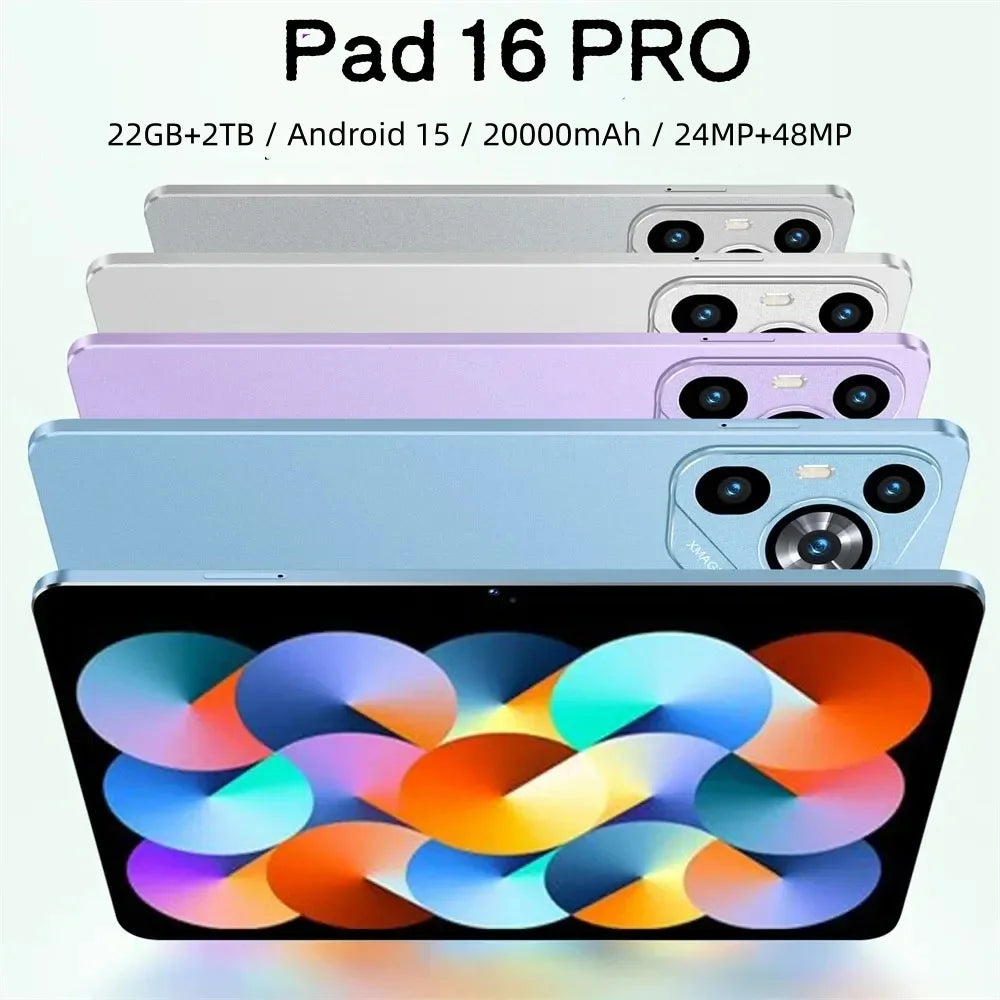 New Tablet Pad 16 Pro 11 inch Android 22GB+2TB Tablets 20000mah Battery Global Version 4G 5G Dual SIM WIFI Tab Kids Tablet PC