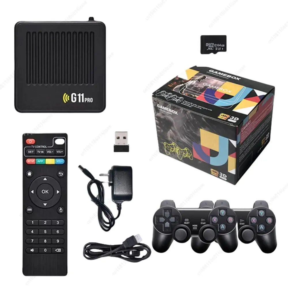 G11 Pro Retro Game Box Ultra Low Latency HD Video Game Console 4K HDMI-Compatible Output with 2.4G Wireless Dual Gamepad