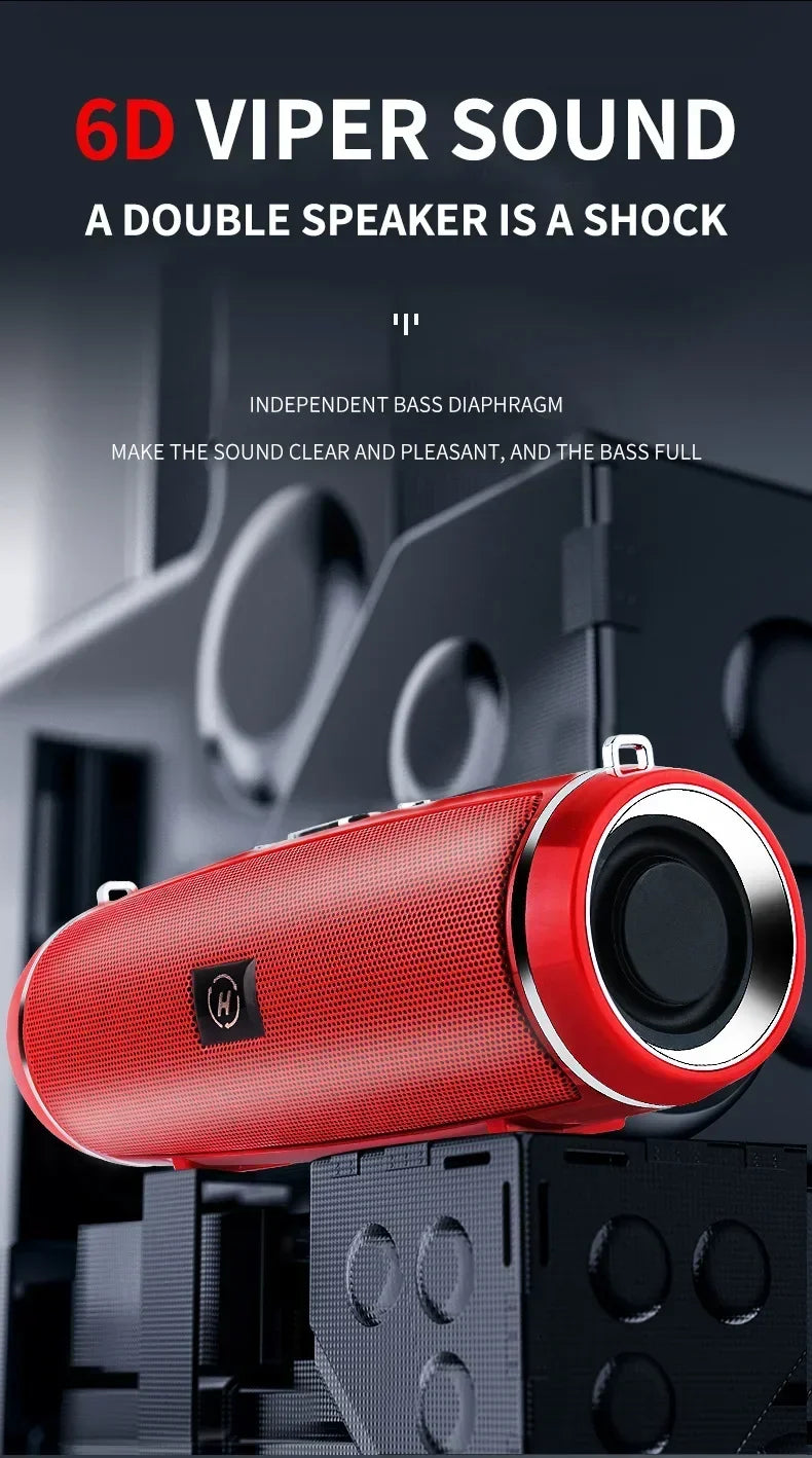 VIVO 200W Portable Bluetooth Speaker IPX7 Outdoor Waterproof HIFI Pillar Speaker Subwoofer Stereo Speaker FM Radio TF Boom Box