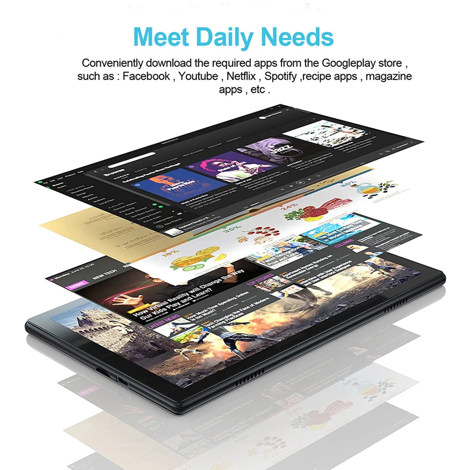 New 10.1 Inch Tablets Octa Core 4GB RAM 64GB ROM Dual SIM Cards 3G Phone Call WiFi Bluetooth Google Play Tablet Pc Android 13