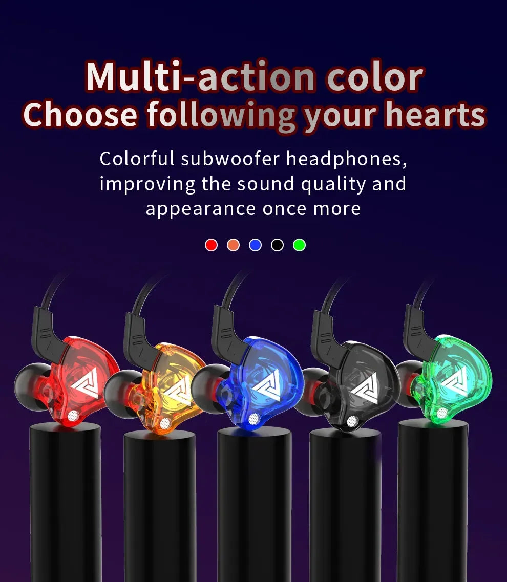 Genuine QKZ AK6 Gaming Headset Gamer Headphones 3.5mm Cable Ear Phones Noise Reduction Hands Free Wired Earphones For Sports