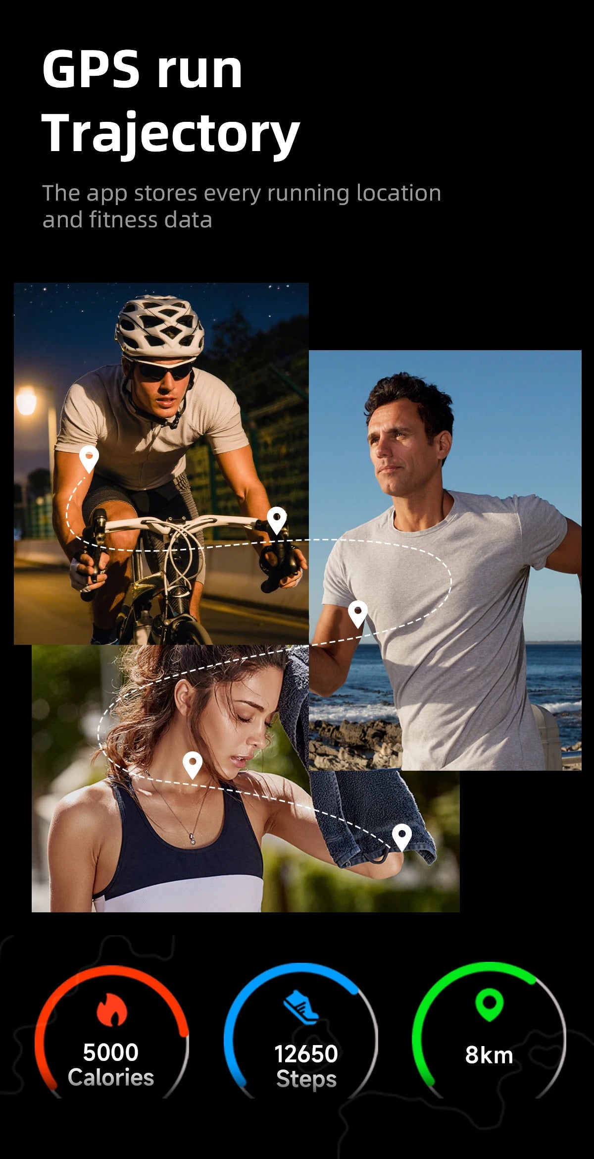 LIGE New GPS Sports Smart Bracelet Men AI Healthy Blood Pressure Fitness Tracker Pedometer Call Reminder Smartwatch Band Women