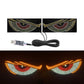 USB Dynamic Devil Eyes Light Car Windshield Dynamic LED Matrix Panel Screen Light for Car Truck Window Decor Lighting 11 Modes